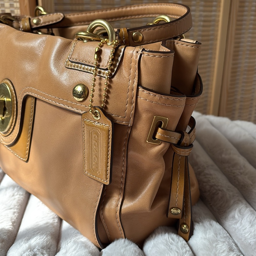 Coach Tan Leather Satchel 14522 - Picture 8 of 15